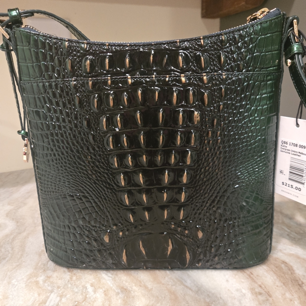 Elegant Green Crocodile-Embossed Women's Bag